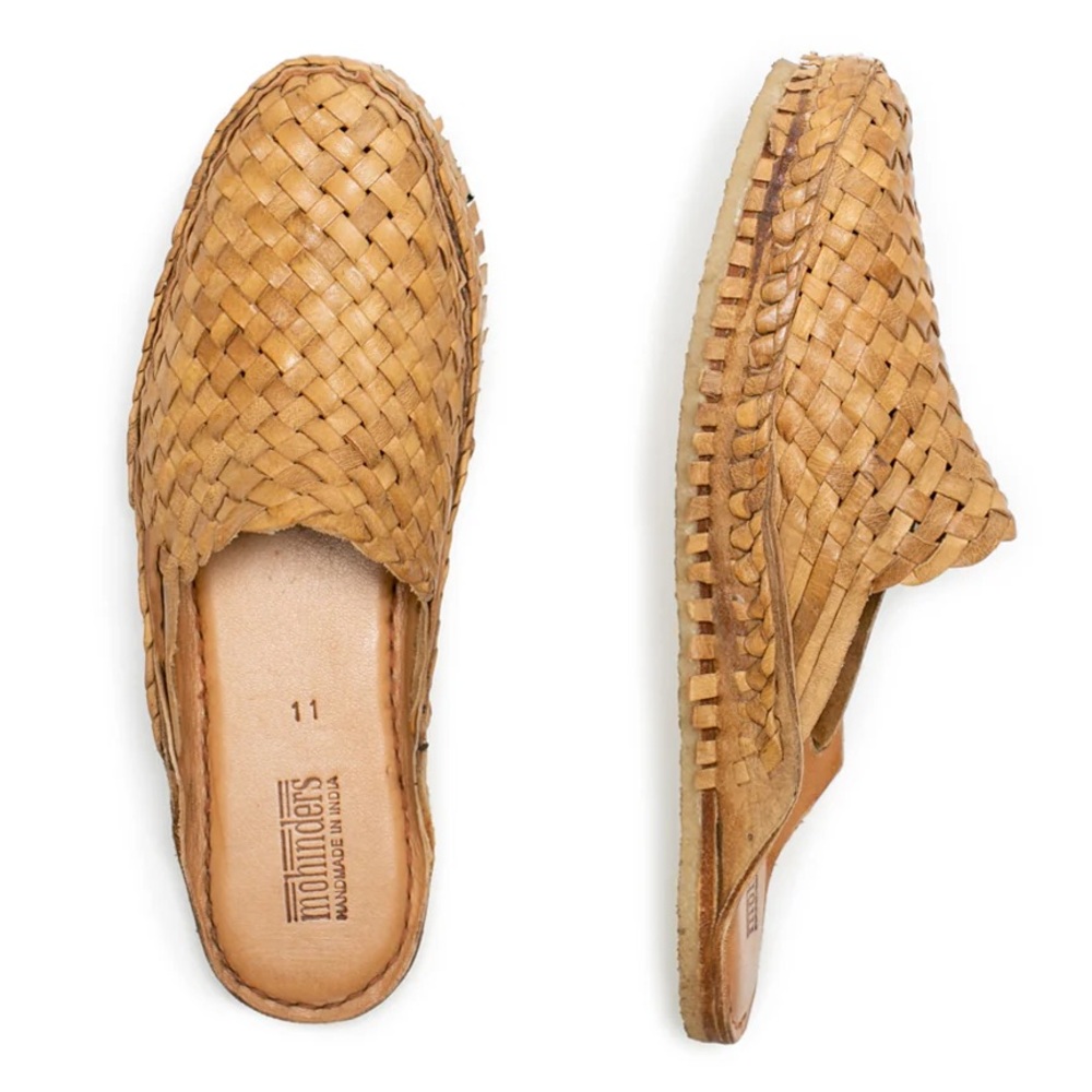 Mohinders Woven City Slippers Tan Leather
